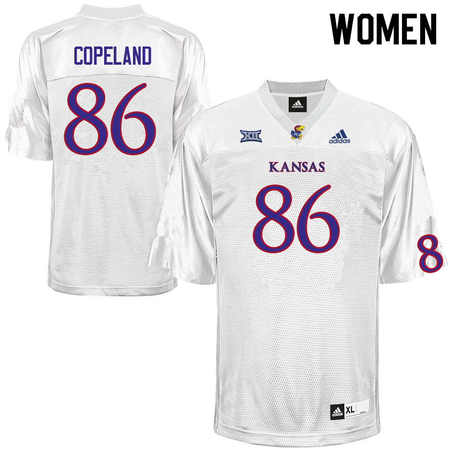Women #86 Mac Copeland Kansas Jayhawks College Football Jerseys Sale-White - Click Image to Close